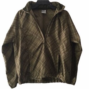 Nike women's olive green plaid windbreaker
